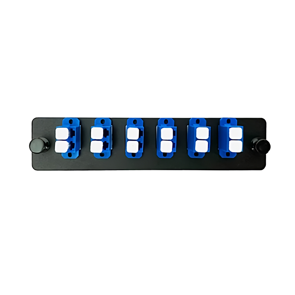LC DX 6 Pack-12 Fibers-Blue Adpater-Black Plate
